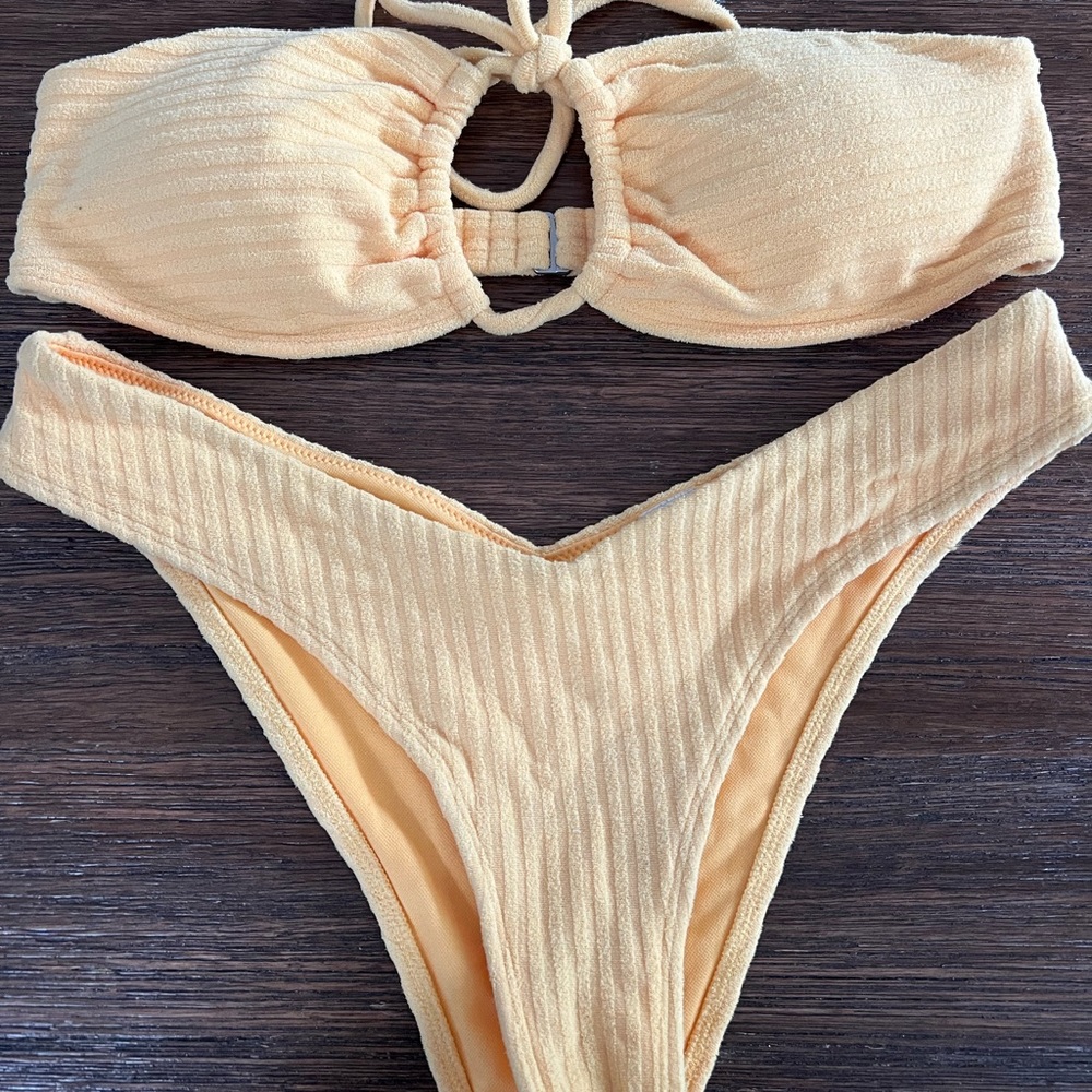 Abercrombie bikini terry cloth light yellow